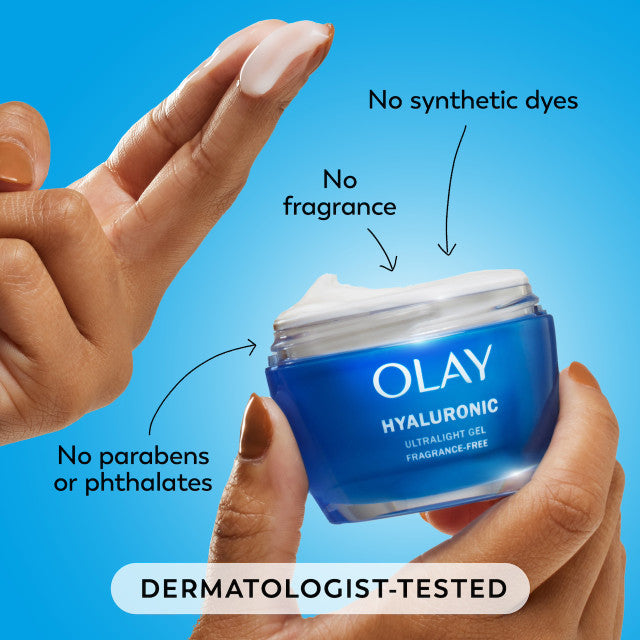 Olay Hyaluronic Ultralight Gel Hydrates 2x Longer than a $400 Cream