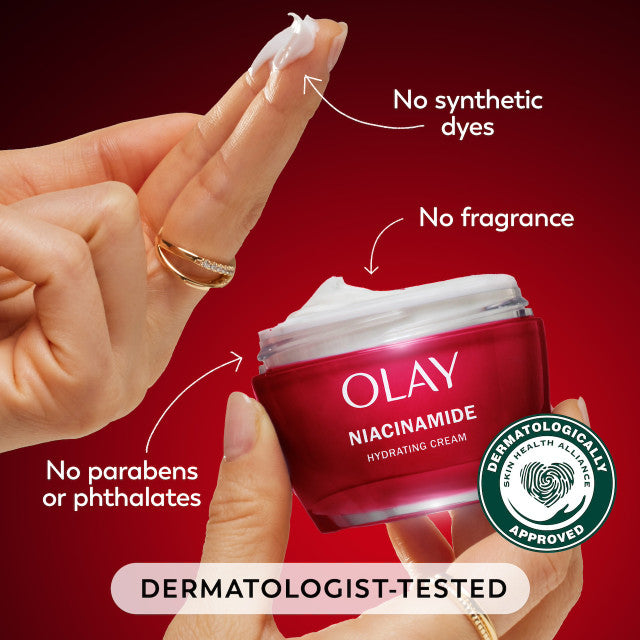 Olay Niacinamide Hydrating Cream Visibly improved skin with a 2x stronger skin barrier in 1 month